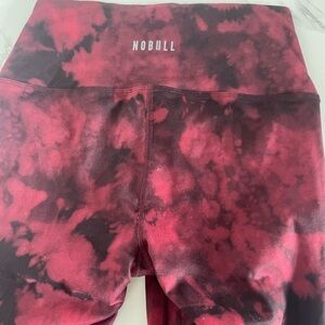 NOBULL Crimson and Ebony Tie-Dye Leggings
